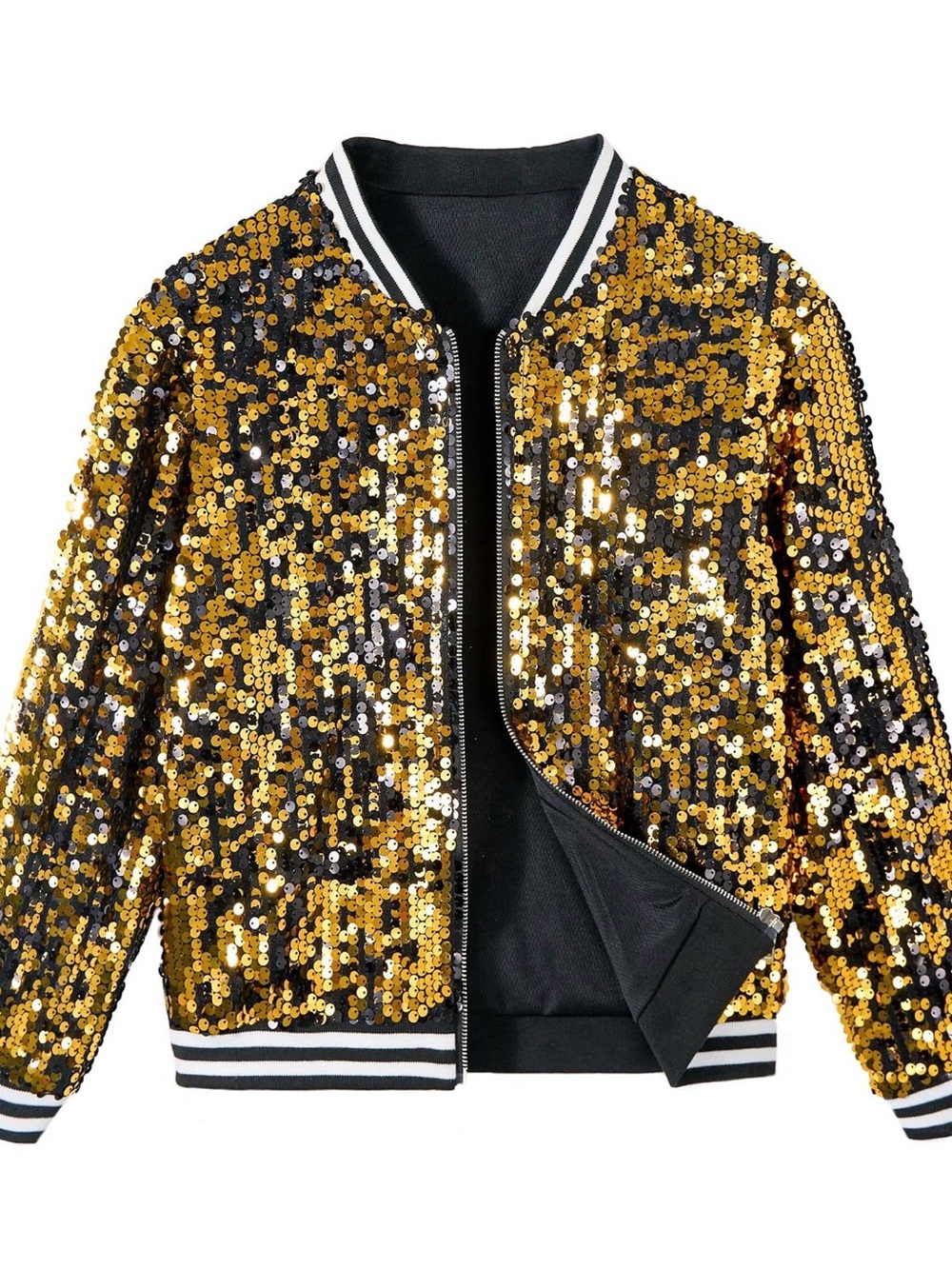 Girls’ Sequin Bomber Jacket — Size 4/5